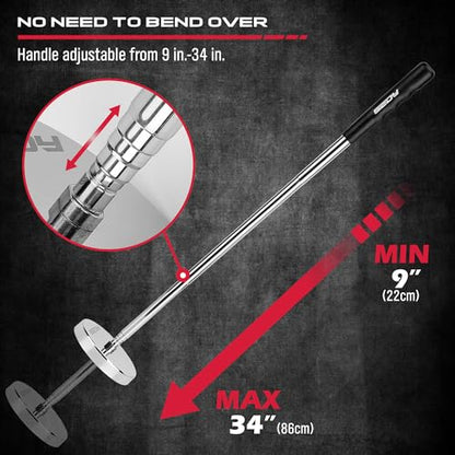 Telescoping Magnetic Sweeper Pickup Tool: Strong Magnet Pick up Nails Screws and Metal Parts Nut Bolts Steel Iron Parts Finder 35LB Pull Capacity Retractable 9" to 34" Telescopic Stick - style: 35LB Telescoping Stick