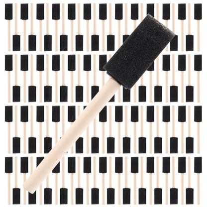 1" Foam Paint Brushes, 100 Pack, 1-Inch Painting Sponges (Black) - color: Black, size: 1"