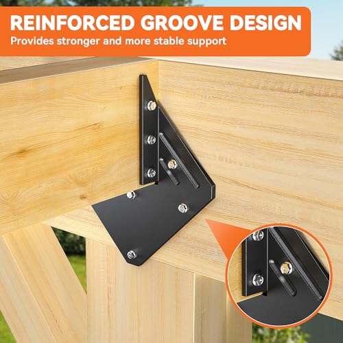 10 Pcs Black Hurricane Tie for Rafter - Heavy Duty 13 Gauge Hurricane Clips for Trusses, Roof Rafter Brackets fits 2x4,2x6 Wood, Rafter Connector, Roof Truss Clips, Hurricane Ties - style: Black Hurricane ties - 10pcs