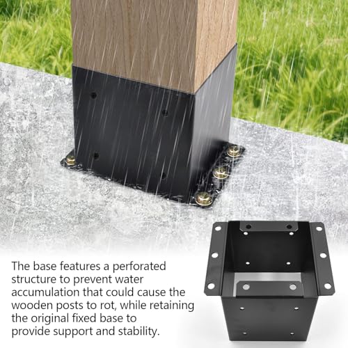 2 Pcs 6x6 Deck Post Base Bracket,Inner Size 5.6"x5.6" Post Base Bracke - color: 6x6(2 PACK)
