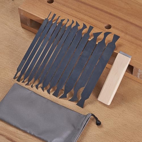 New Cabinet Scraper Cards and Cabinet Scraper Burnisher with 12 Piece Multi-Shaped Scraper Set Suitable for Various Small space and Small-Sized Tasks(HTCSCS13)