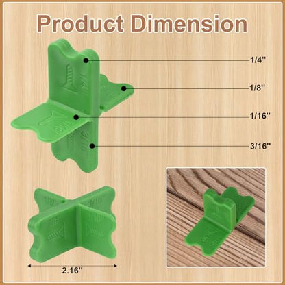 12Pack Deck Spacers Tool, Deck Board Spacers (1/16", 1/8", 3/16", 1/4") - color: green