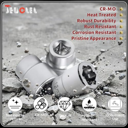 11PCS Metric Bolt Extractor Kit, 3/8" Drive Nut Remover Socket Tool - color: 11 Pcs Lug Nut Extractor 3/8 Inch Drive