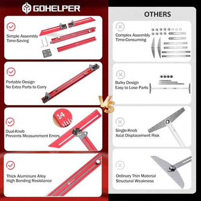 Portable Stair Tread Template Tool, Simple Assembly Stair Measuring Tool
