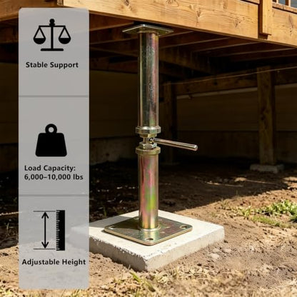 4 Pack Adjustable House Jack Floor Joist Support 16.5"-26.7" for Leveling - size: 16.5-26.7 inch