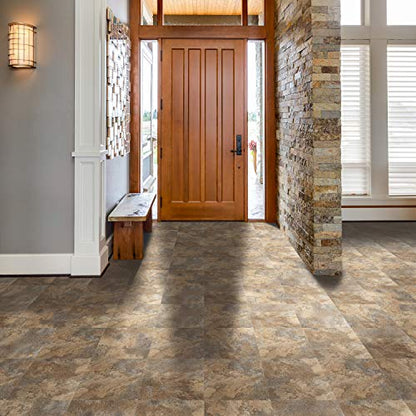 Tivoli Clay Self Adhesive Floor Tile #454-45 Tiles, 12 x 12 in, Vinyl - color: Natural Clay