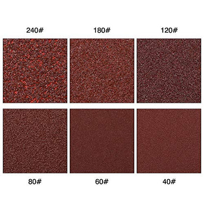 100pcs Triangle Sanding Pads Hook and Loop Sandpaper - style: 100pcs: 20pcs 40/60/80grit+15pcs120/180grit+10pcs 240grit