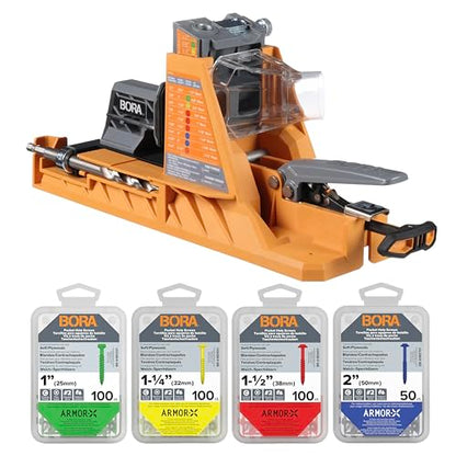 BORA Automatic Pocket Hole Jig Kit with 350 pc Screw Set - size: Auto Jig w/ 350pc Screw Set