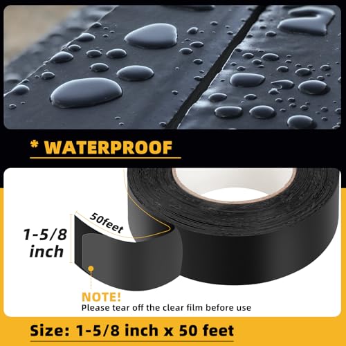 12 Pack Joist Tape for Decking 1-5/8" x 50' Weather-Resistant Butyl Joist Tape, Self Adhesive Deck Flashing Tape for Wood Decks Beams Roof, 1-5/8 inch x 50 feet - size: 1-5/8" x 50'