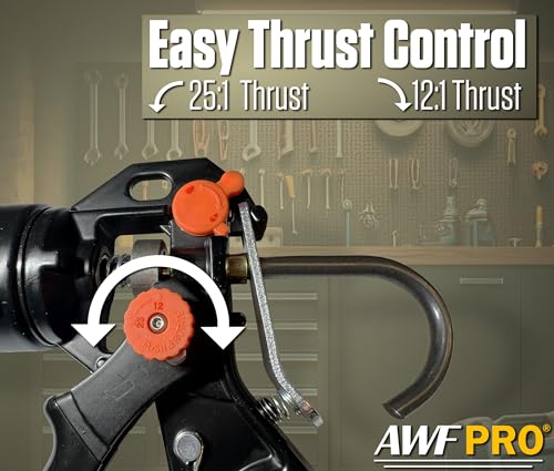 AWF PRO 10 oz Dual Thrust Caulk Gun, 25:1 or 12:1 Thrust Ratio - size: 10 oz, style: Pack of 1