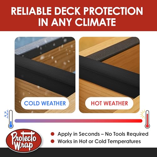Protecto Wrap Deck Joist Tape 9" x 50' – Self-Adhering Flashing with Super Stick Technology for Deck Framing Protection, Moisture Barrier for Joists, Beams, and Ledgers in Wood or Composite Decking