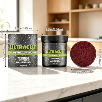 2PCS Surface Restoration Polish With Pad,Multi-Surface Scratch Remover,for Leather Wood Marble Countertop Refrigerators & Cookware Ovens Sinks