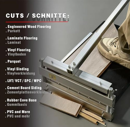 Heavy Duty Laminate/Vinyl Plank Cutter 13" With A replacement blade - Provides Clean, Splinter-Free Cuts on Laminate, Vinyl, Hardwood, Parquet, Siding & More - Double the time! - style: Heavy Duty Floor Cutter+Extra Blade