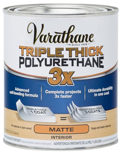 Varathane Triple Thick Polyurethane Matte Wood Finish - size: 1 Quart (Pack of 1), style: Matte