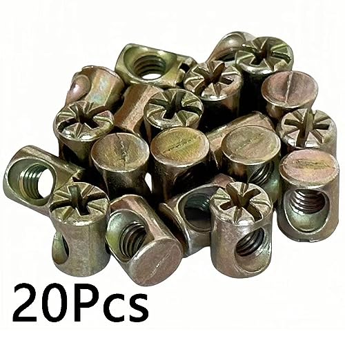 NACX M6 x 13mm Cross Barrel Nuts Cross Dowel Slotted Nuts, 20Pcs