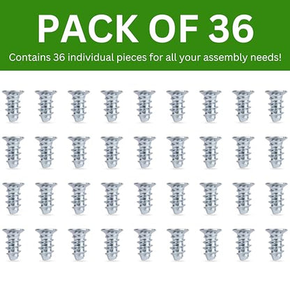 Spare Hardware Parts Replacement for IKEA Furniture Euro Screw Countersunk FX Screw - Part #146114 | Euro Screw M5.0-1.8×10 with PZD2 Recess | Pack of 36 - size: 146114
