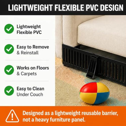 Under Couch Blocker for Pets & Toys, 1.6" Tall, Fits Gaps Up to 1.6", 8 PK - size: 1.6" Height 8Pcs