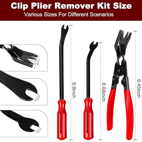 8PCS Auto Trim Removal Tool No Scratch Pry Tool Clip Remover Plier Red - color: red, size: 8 PCS