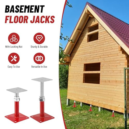 6PCS House Floor Jacks, 5-8" Height Range Adjustable Screw Jacks Post, Foundation Jacks for Leveling The Basement Floor, Load Capacity 5000lbs
