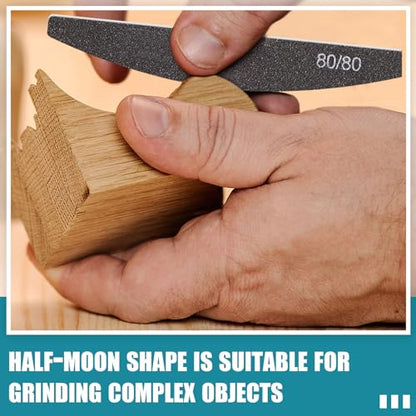 Honoson 20 Pcs Sanding Sticks Model, Low and High Grits, Moon Style - style: Moon Style