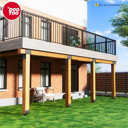 Stainless Steel Pergola Brackets, 6x6(Actual 5.5"x5.5") Post to Beam Bracket, Heavy Duty Post Cap Tie Bracket for Gazebos, Decks and Porches(2pcs-Black) - size: 6x6 (Actual Post 5.5"x5.5", Beams 5.5"x5.5")