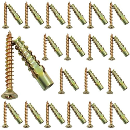 BokWin 20 Pack Gold Anchors and Screws Kit