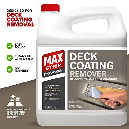 Max Strip Deck Stain & Coating Remover, Heavy Duty Wood Stripper, 1G 2 pack - size: 128 Fl Oz (Pack of 2)