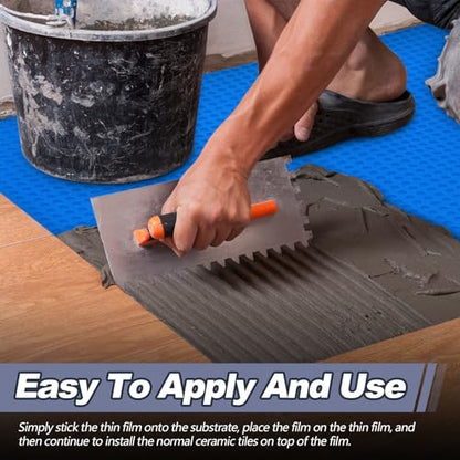 Drydiet 323 Sqft Uncoupling Membrane for Tile 1/8''(3mm), Blue - color: Blue, size: 323 Sqft