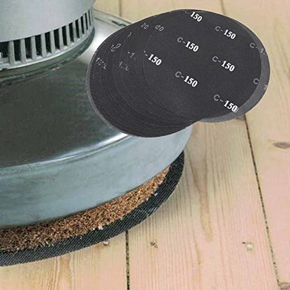 HUAALIUCHE 17" Sanding Screen Discs - Mesh Floor Sanding Screen - Black Silicon Carbide - for Wood Floors (10 Pack, 150 Grit) - size: 17 inch, style: #150-10 Pack