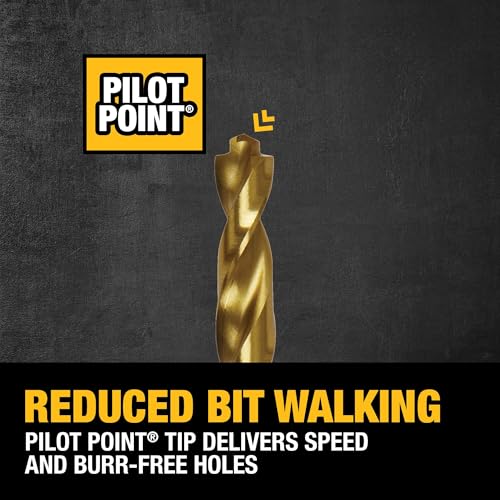 DEWALT Drill Bit Set, Titanium Nitride Coated, 14-Piece (DW1354) - size: DW1354