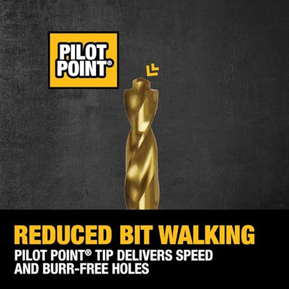 DEWALT Drill Bit Set, Titanium Nitride Coated, 14-Piece (DW1354) - size: DW1354