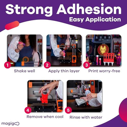 Magigoo All-in-One 3D Printer Bed Adhesive Glue to Reduce Warping, 120mL - size: 120mL Bottle