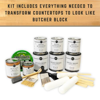 Giani Butcher Block Easy Epoxy Countertop Paint Kit - color: Butcher Block