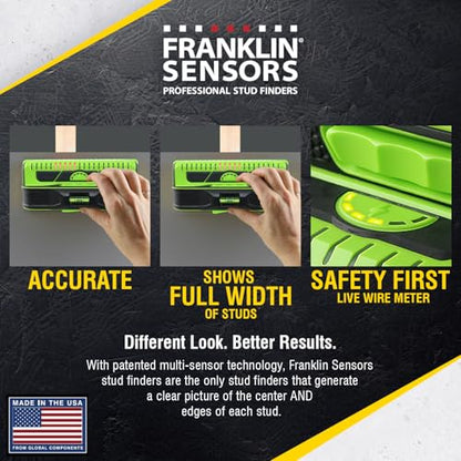 Franklin Sensors ProSensor M210 13-Sensor Stud Finder, Wire Warning, Green - color: Green