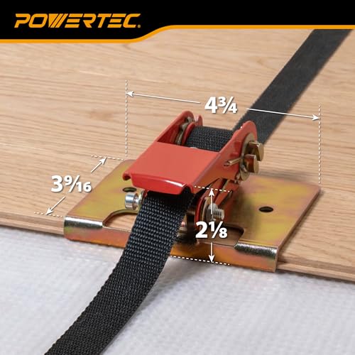 POWERTEC Wood Flooring Strap Clamp, Flooring Installation Clamp with 13ft Nylon Strap, 220 lbs Clamping Force, Fits Laminate, Tongue & Groove, Hardwood Floors, Durable Metal & Rugged Build (71102)