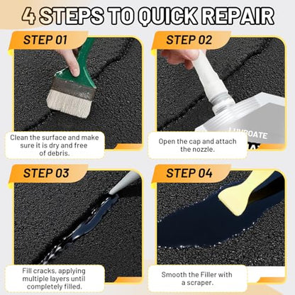 Asphalt Crack Filler, 4.5LB Waterproof Self Leveling Driveway Crack Filler - size: 74oz