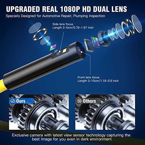 BlueFire 11.5FT Dual Lens Wireless Endoscope Camera, 1080P 8mm Borescope