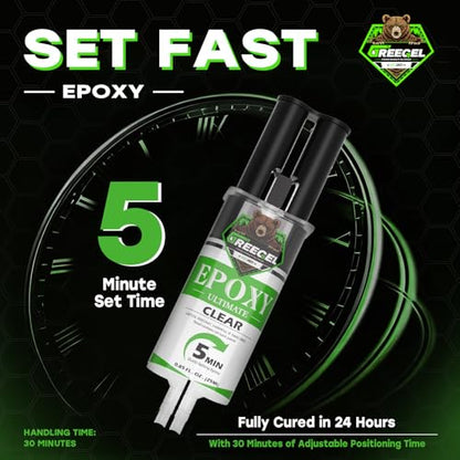 2 Part Clear Epoxy Glue 5 Minute Set Adhesive, 1.7 oz Syringe - color: Clear, size: 1.7 fl oz (50 ml)