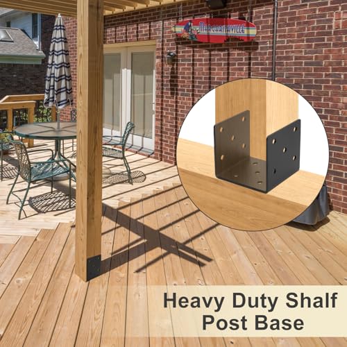 4x4 Concrete Post Base 4Pcs,Post Anchor Connector,3mm Thick - size: U 4''X4''