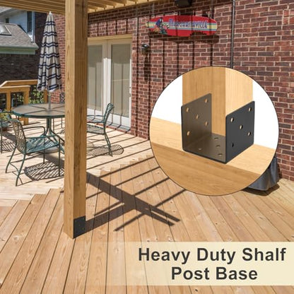 4x4 Concrete Post Base 4Pcs,Post Anchor Connector,3mm Thick - size: U 4''X4''
