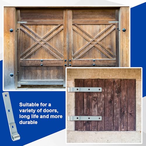 Yaocom 4 Pack 8" Zinc Strap Hinge Heavy Duty for Gate, Barn,Shed, Silver - color: Silver, size: 8 Inch
