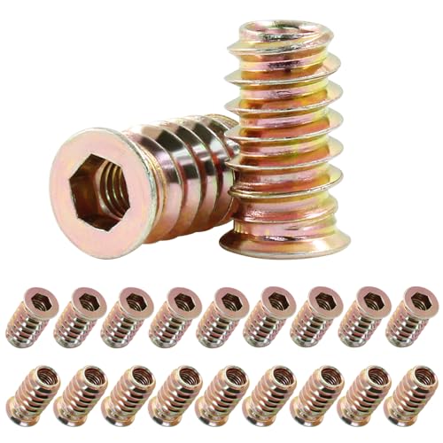 Jiozermi Threaded Insert Nuts M6x20mm,20 Pcs - size: M6x20mm