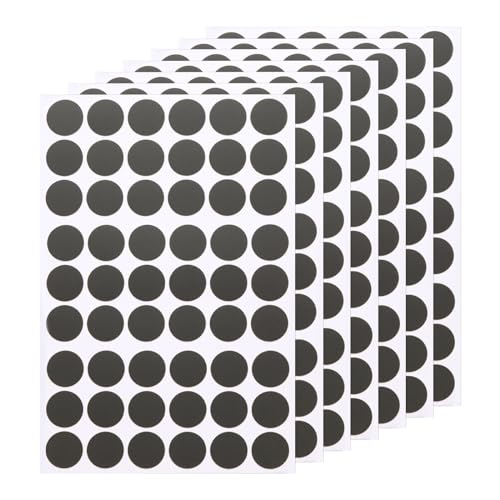 uxcell 7 Sheets/378PCS Self Adhesive Screw Hole Stickers, 2.1cm/0.83" PVC Screw Hole Covers Hole Stickers for Furniture Wood Cabinet Wall Desk Table Bookcase, Iron Grey - color: Iron Grey