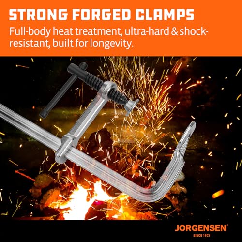 Jorgensen 6-Inch Light-Duty Drop Forged Steel Bar Clamps, 2-Pack - size: 6 Inch