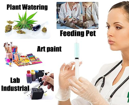 50 Pack 60mL Syringe Catheter Tip with Covers, 60cc Large Plastic Syringes for Jello Shots Syringe Party, Liquid, Oral, Feeding Pet, Food, Dispensing- Individually Sterilized Sealed - size: 60ML-50PACK