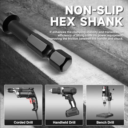 1-1/4"×16" Professional Auger Drill Bit for Wood with Quick Change 1/2" Hex Shank- 3-Cutter Design with Dual-Flute for Fast Chip Removal, Fits Hardwood, Softwood, PVC, Drywall & Tree Stumps - size: 1-1/4"×16"