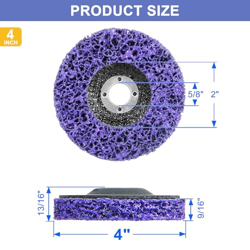 Vantego 5 Pack 4" x 5/8" Paint Stripping Disc for Angle Grinder Rust Removing Wheel Metal Grinding Quick Sanding Replacement - style: 4 in - 5 pk