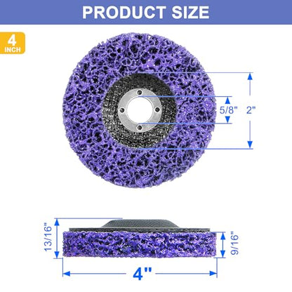 Vantego 5 Pack 4" x 5/8" Paint Stripping Disc for Angle Grinder Rust Removing Wheel Metal Grinding Quick Sanding Replacement - style: 4 in - 5 pk