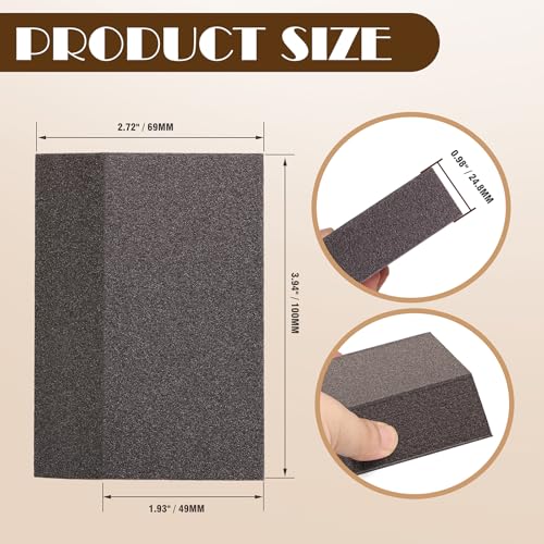 180 Grit Angled Sanding Blocks, Jamiikury Fine Sponge Sand Block Washable and Reusable, Wet & Dry Sandpaper Block for Wood Metal Drywall and Furniture Paint - Pack of 16 - size: 180 Grits