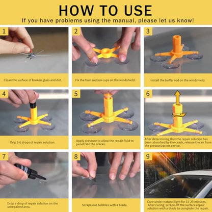 LOCBONDSO Windshield Repair Kit, Quick Fix for Chips and Cracks